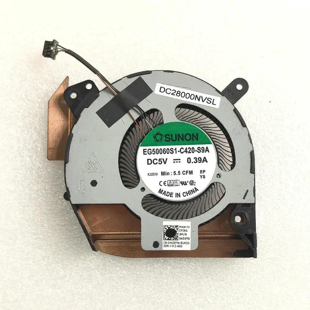 Alt view image 2 of 3 - AJMRTC Laptop CPU Cooling Fan Heatsink Radiator, Replacement 0WG3PW WG3PW CN0WG3PW EG50060S1C420S9A, DC 5V 4Pin PreTested Cooler for Dell Latitude 5401 Notebook Repair Spare Part