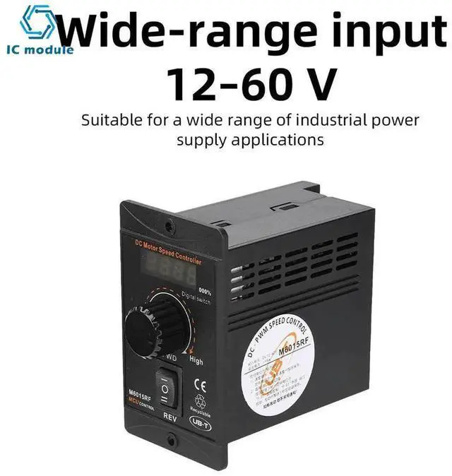 Alt view image 2 of 3 - AJMRTC Digital Display PWM Motor Speed Controller, DC 1260V 15A Forward Reverse Motor Governor, HighPower DC Motor Speed Regulator for Brushed Motor Control DIY Industrial Equipment Project