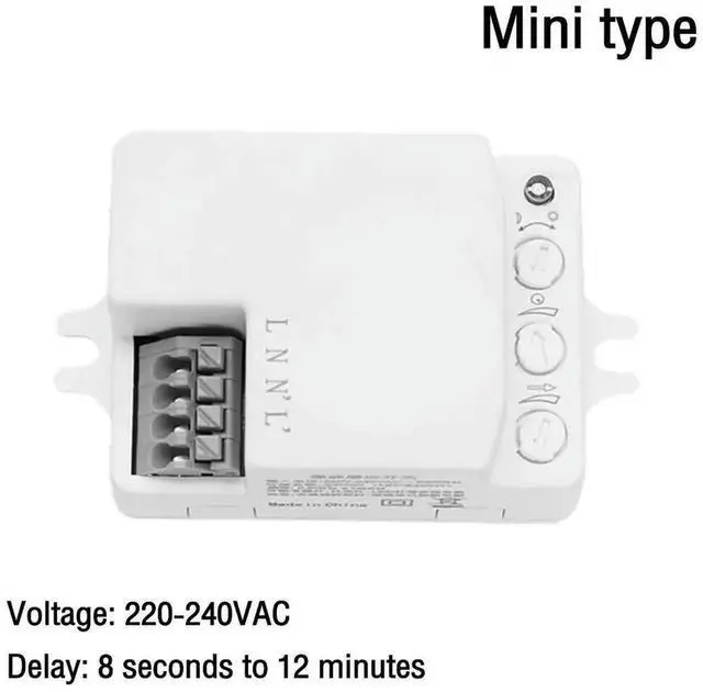 Alt view image 2 of 3 - AJMRTC 5.8GHz Microwave Radar Body Sensor Module, AC 220V240V 28M Detection Distance Mini Automatic Motion Sensor Switch for Home Staircase Corridor Lighting Control DIY Repair Part