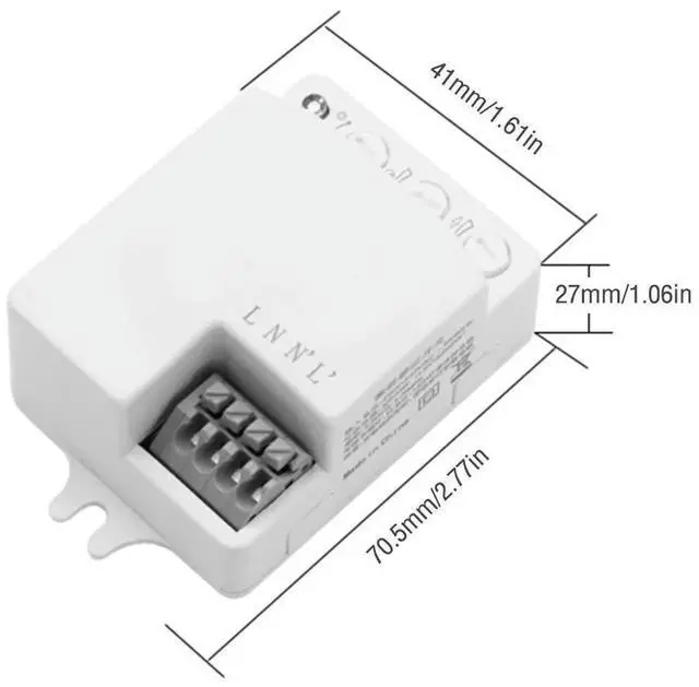 Alt view image 3 of 3 - AJMRTC 5.8GHz Microwave Radar Body Sensor Module, AC 220V240V 28M Detection Distance Mini Automatic Motion Sensor Switch for Home Staircase Corridor Lighting Control DIY Repair Part