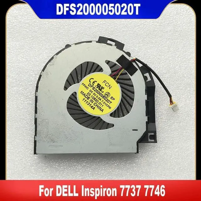 Main image of AJMRTC Laptop CPU Cooling Fan DFS200005020T, DC 5V 3Pin Replacement Cooler Fan for Dell Inspiron 7737 7746 Notebook Internal Heat Dissipation Repair Spare Part, Fast Shipping