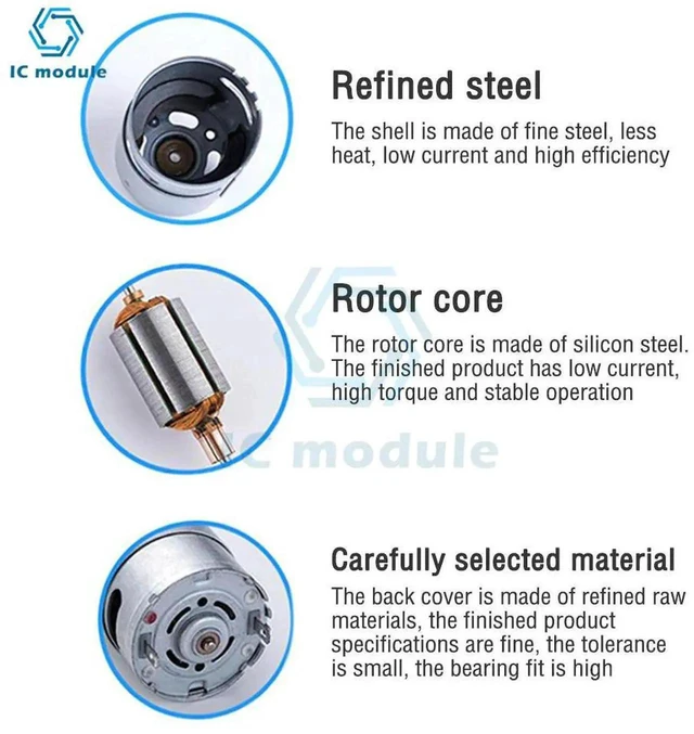 Alt view image 2 of 3 - AJMRTC 7512 HighSpeed DC Micro Motor, Replacement HighVoltage Motor for LithiumElectric Hand Drill, 220V Power Tool Spare Motor Accessory for Electric Drill DIY Mechanical Equipment Repair Part