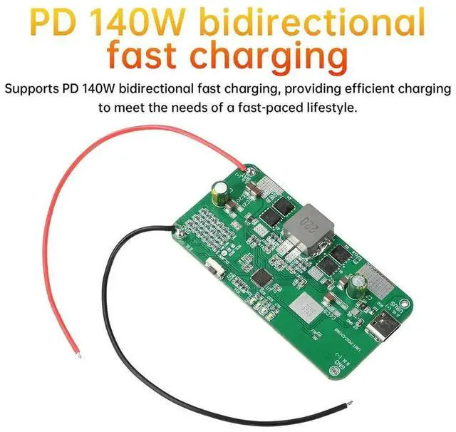 Alt view image 2 of 6 - AJMRTC PD140W Bidirectional Fast Charging Buck Converter Module, IP2366 TYPEC BMS Charger Board for 2S6S Liion LiFePO4 Lithium Battery, Adjustable StepDown Power Supply DIY Repair Spare Part