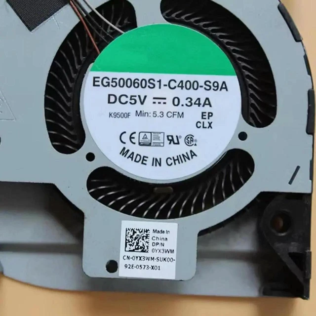 Alt view image 3 of 3 - AJMRTC Laptop CPU Cooling Fan, Replacement 0YX3WM YX3WM CN0YX3WM EG50060S1C400S9A, DC 5V 4Pin PWM PreTested Cooler for Dell Latitude 5401 Notebook Repair Spare Part