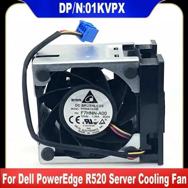 Main image of AJMRTC Server Cooling Fan Assembly 01KVPX 1KVPX, DC 12V 1.5A 60x60x38mm System Cooler Radiator Replacement for Dell PowerEdge R520 Server, 4Pin Connector Server Thermal Spare Part