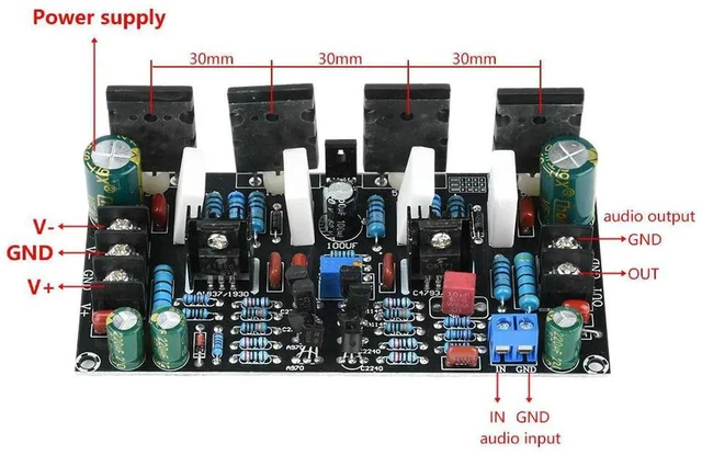Main image of AJMRTC Finished Mono Power Amplifier Board Kit, 200W HighPower Audio Amp Module with 1943 + 5200 Power Tubes, Single Channel Power Tube Amplifier Electronic Component Kit for Speaker DIY Audio System