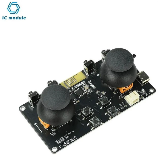 Alt view image 3 of 3 - AJMRTC 2.4GHz 12Channel FullScale Speed Remote Control DIY Kit, TypeC Charging RC Transmitter Receiver Module for DC Motor Control, Robot Car Model DIY Electronic Project Assembly Set
