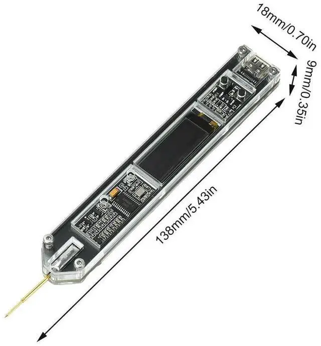 Main image of AJMRTC PenType HighPrecision Frequency Counter Module, DC 5V 200Hz100MHz Frequency Meter with OLED Display, TypeC Power Interface Handheld Signal Frequency Tester for Electronic Circuit Debugging