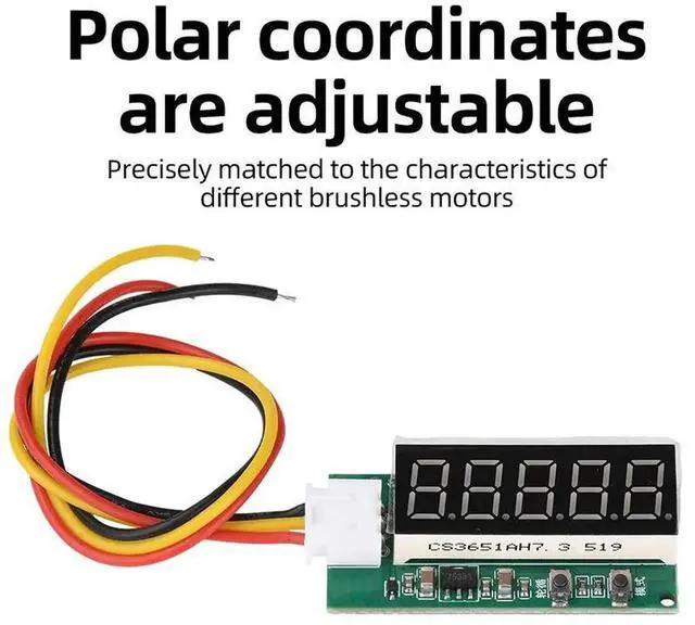 Alt view image 3 of 6 - AJMRTC Digital Brushless Motor Tachometer Gauge, 524V DC FG Signal Speed Meter, Adjustable Pole Pair & Reduction Ratio, 10mA LowPower Digital RPM Display Module for BLDC Motor Speed Testing