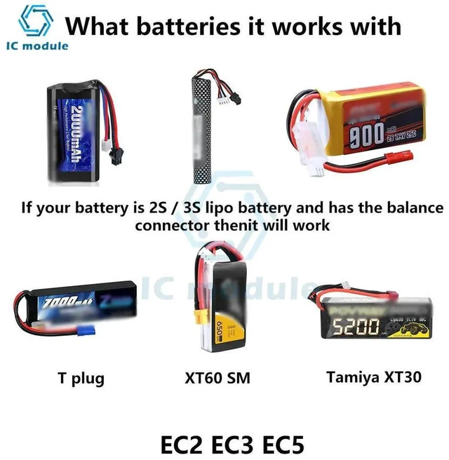 Alt view image 3 of 3 - AJMRTC 2S 3S LiPo Battery Balance Charger Adapter Board, 7.4V 11.1V LithiumPolymer Balance Charge Module for Model Aircraft RC Drone Airplane Battery Pack Charging Conversion