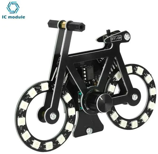 Alt view image 2 of 3 - AJMRTC DC 5V Bicycle Electronic DIY Welding Kit, SMD RGB LED Light Soldering Practice Kit with Knob Control & TypeC Interface, Electronic Soldering Training Project for Beginner Electronics Learners