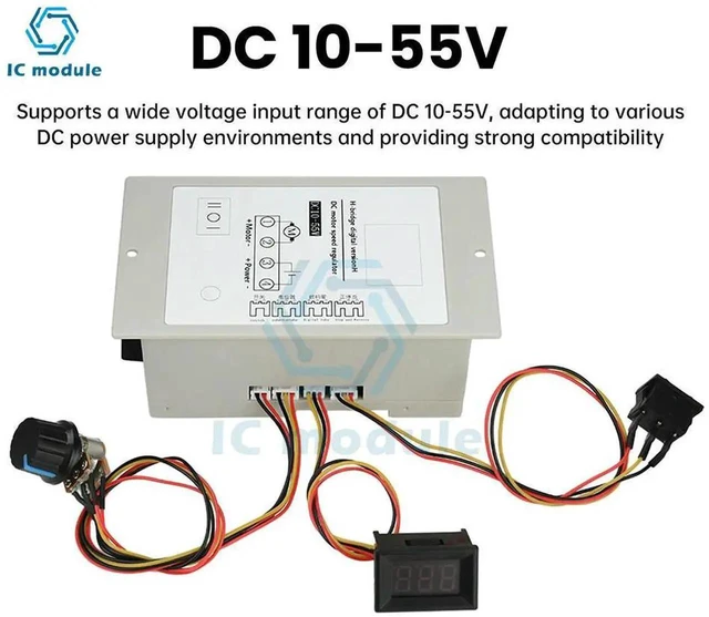 Alt view image 3 of 3 - AJMRTC DC 1055V 20A HBridge Brushed Motor Controller, Digital Display Speed Regulator with Forward Reverse Control & Tachometer Function for Brushed Motor Drive Projects