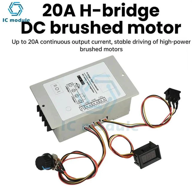 Alt view image 2 of 3 - AJMRTC DC 1055V 20A HBridge Brushed Motor Controller, Digital Display Speed Regulator with Forward Reverse Control & Tachometer Function for Brushed Motor Drive Projects