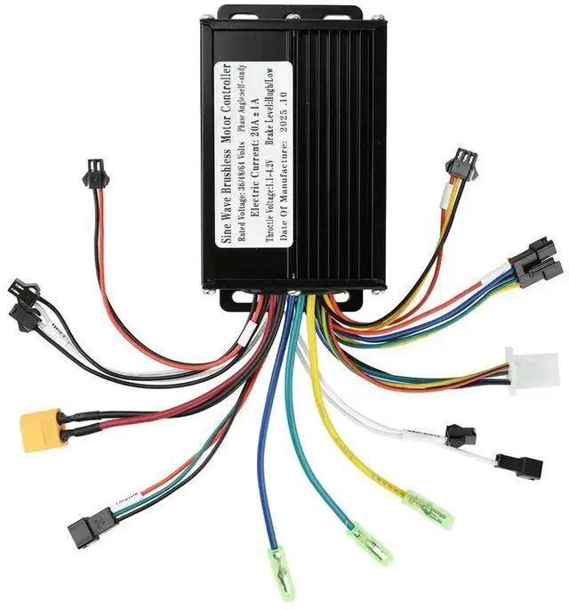 Main image of AJMRTC Sine Wave Brushless Motor Controller 36V 48V 20A, 350W500W EBike Motor Speed Regulator with SM Connector, Replacement Control Unit for Electric Bicycle Modification & Repair