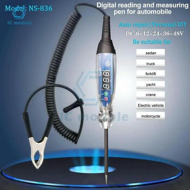 Alt view image 2 of 3 - AJMRTC NS836 LED Digital Display Bidirectional Circuit Tester, DC 360V Automotive Voltage Testing Tool, Car Circuit Diagnostic Probe for Vehicle Electrical System Maintenance & Troubleshooting