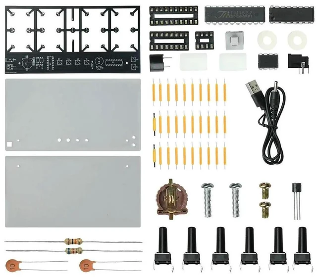 Main image of AJMRTC DIY Digital Clock Kit, 4Digit LED Display Soldering Practice Alarm Clock Module with Adjustable Brightness, Desktop Electronic Assembly Kit for Welding Exercise, STEM Tech Training & DIY Elect