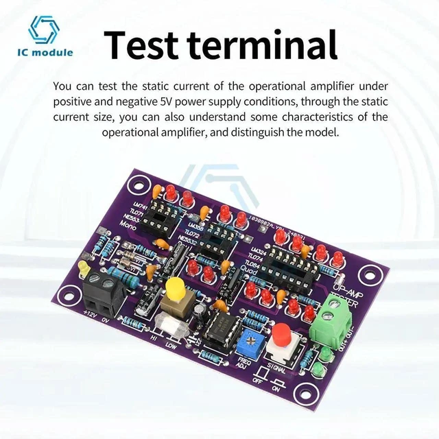 Alt view image 3 of 3 - AJMRTC T2 OP AMP Tester, Operational Amplifier Chip Detector for Single Mono Dual Quad OpAmp IC, Supports HighSpeed LowSpeed and Differential Opamp Chip Testing for Electronics Repair & Lab Use