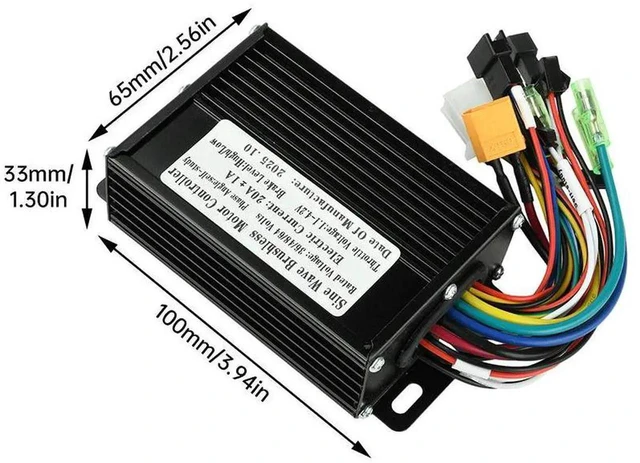 Alt view image 2 of 3 - AJMRTC 36V 48V 20A Sine Wave Brushless Motor Controller, 350W500W EBike Inverter Speed Control Unit, Replacement Brushless Motor Driver for Electric Bicycle Modification & Repair