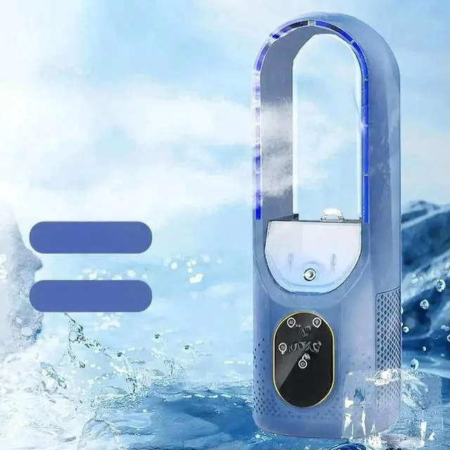 Alt view image 3 of 3 - AJMRTC USB Desktop Mist Spray Fan, 6Speed Adjustable Portable Humidifying Fan, Steady Airflow & Refreshing Water Mist Function, Small USB Powered Cooling Fan for Home Office Indoor Desktop Use