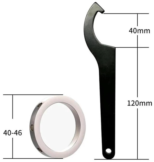 Main image of AJMRTC Hook Spanner Wrench, CrescentShaped CStructure Maintenance Hand Tool 16 x 5 x 0.3cm, for Round Slotted Nuts, Lock Rings Disassembly, Machinery & Equipment Repair Work