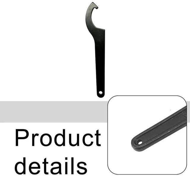 Alt view image 3 of 3 - AJMRTC Hook Spanner Wrench, CrescentShaped CStructure Maintenance Hand Tool 16 x 5 x 0.3cm, for Round Slotted Nuts, Lock Rings Disassembly, Machinery & Equipment Repair Work