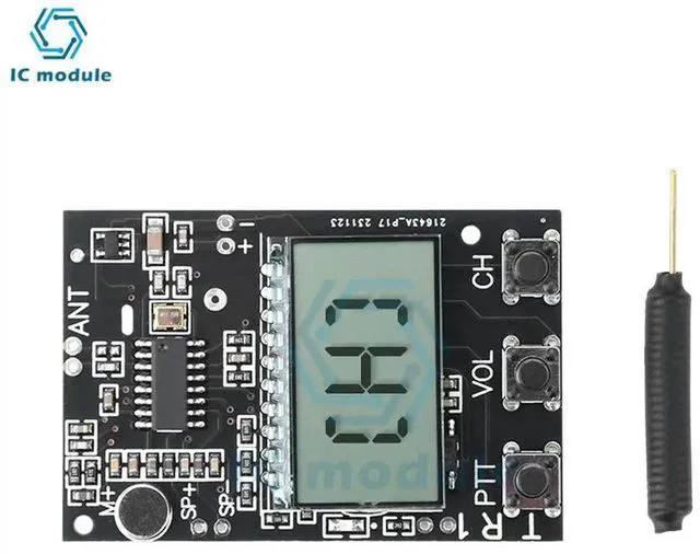 Main image of AJMRTC FM Walkie Talkie AllinOne Circuit Board Module, 27480MHz 7Frequency FM Transmitter Receiver Module, DC 3.36V Power Supply for DIY TwoWay Radio Wireless Communication Projects