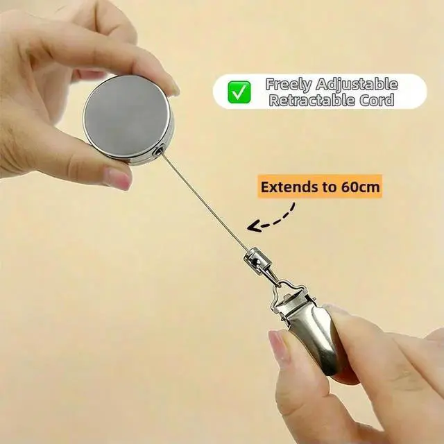 Alt view image 2 of 3 - AJMRTC Zinc Alloy SpringLoaded Towel Clip, Silver Finish SecureGrip Retractable Towel Holder Clip 60 x 4 x 9.6cm, HeavyDuty Bathroom Accessory for Holding Towels, Washcloths and Fabric Items Firml