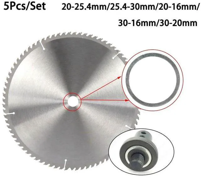 Alt view image 2 of 3 - AJMRTC Circular Saw Blade Conversion Ring, Silver Reducing Bushing 20mm to 16mm InnerOuter Diameter Adapter, Metal Saw Blade Bushing for Angle Grinder, Fits DifferentBore Cutting Disc Conversion Wor