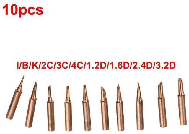 Alt view image 2 of 3 - AJMRTC 10Pcs/Set LeadFree Pure Soldering Tips, Diamagnetic Solder Iron Tip Tool, 200480°C Working Temperature Replacement Tips for Electric Soldering Iron Welding Repair Projects