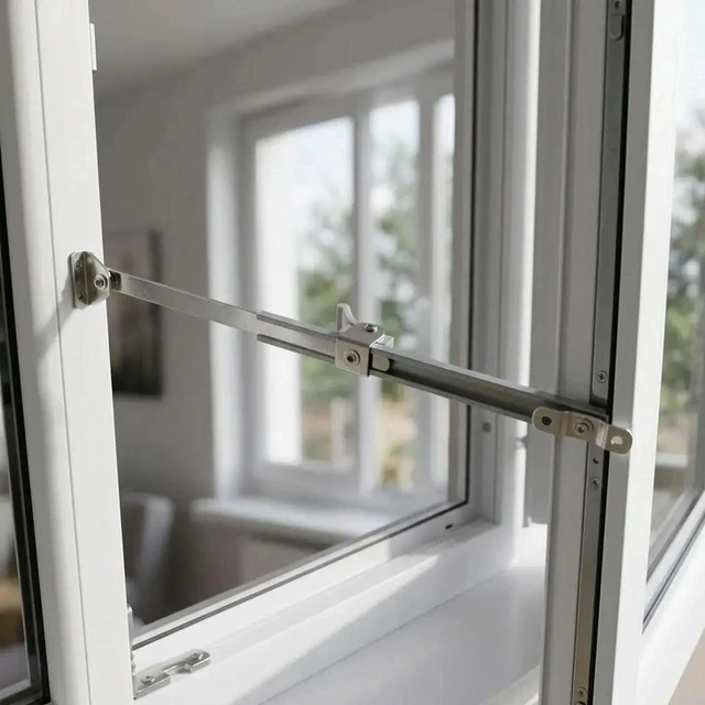 Alt view image 3 of 3 - AJMRTC WindResistant Casement Window Support, Aluminum Alloy & Stainless Steel Telescopic Window Stay, HeavyDuty Telescopic Brace for Stable Casement Window Holding Home Hardware Accessory