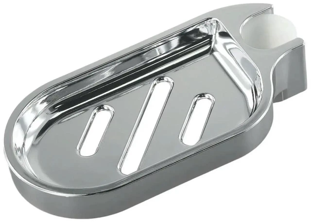 Alt view image 2 of 3 - AJMRTC 24mm ABS Chrome Shower Rail Soap Dish Holder, Detachable Soap Pallet Tray for 24mm Sliding Shower Slide Bar, Plastic Shower Rod Mounted Soap Storage Bathroom Accessory