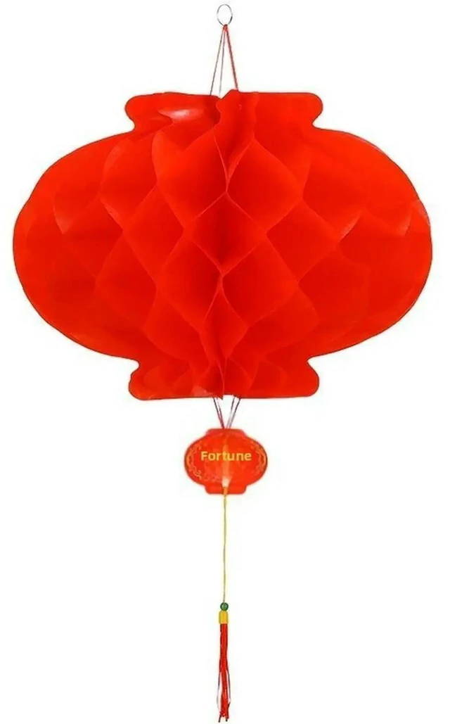 Main image of AJMRTC Set of 20 Red Weatherproof Honeycomb Ball Lanterns, Traditional Chinese Style Paper Decorations, Festive Hanging Ornaments for Home Retail Shop Holiday Party Decor Accessory