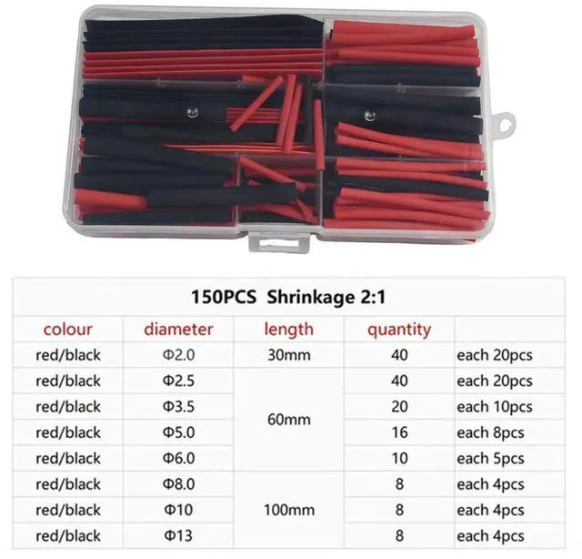 Alt view image 2 of 3 - AJMRTC Heat Shrink Tube Assortment Kit, MultiSize Complete Specifications HeatShrink Tubing, Simple Practical Insulation Sleeves for Wire Repair, Cable Protection and Electrical Connection Maintenan