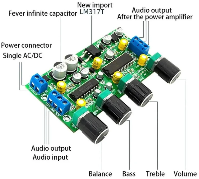 Alt view image 3 of 3 - AJMRTC BBE2150 UPC1892T Audio Preamplifier Tone Control Board, EQ PreAmp Module with Volume Balance Treble Bass Adjustment, HiFi Audio Tone Board for DIY Speaker & Amplifier System Upgrade