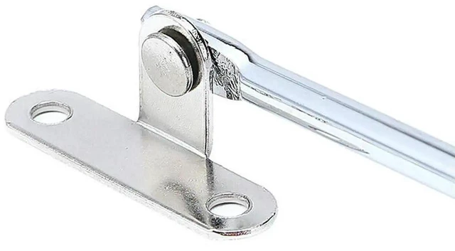 Alt view image 2 of 3 - AJMRTC 230mm Silver Flat Door Arm Support Hinges, WearResistant LiftUp Stay Furniture Hardware, Smooth Spring Lift Support Hinges for Overhead Cabinet FlipUp Door Replacement Fittings