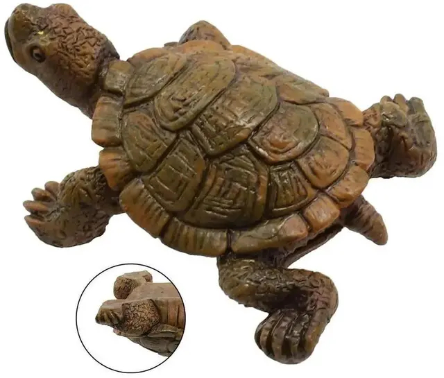 Alt view image 3 of 3 - AJMRTC Brown Turtle Statue Ornament, Feng Shui Garden Figurine Decor for Home Decoration, Realistic Turtle Sculpture for Balcony Backyard Lawn Patio Yard Outdoor Landscape Decoration Gift