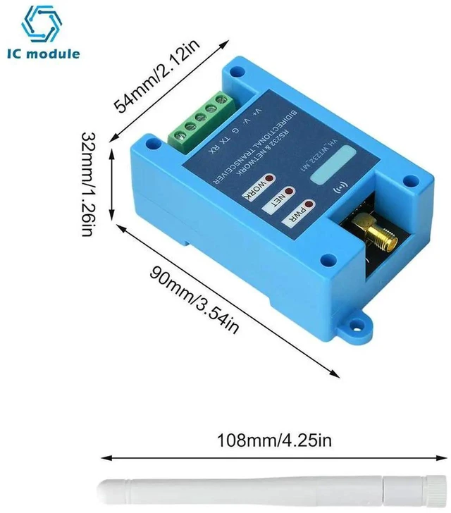 Alt view image 2 of 3 - AJMRTC RS232 to 2.4GHz Wireless Transmission Module, MultiProtocol Serial Transceiver Unit, DC 924V Powered Serial Port Transmitter Receiver for Industrial Equipment Data Communication Projects