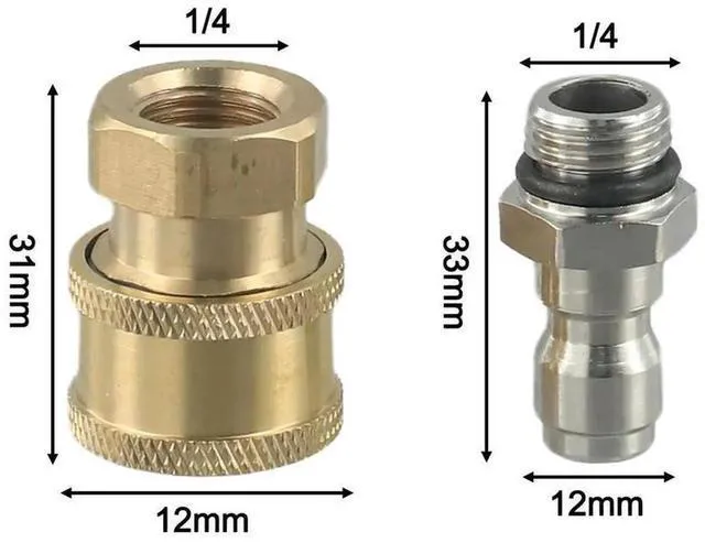 Alt view image 2 of 3 - AJMRTC HighPressure Female QuickConnect Connector for Cleaning Machine, Copper & Stainless Steel HeavyDuty Fitting, Effortless Installation Quick Release Coupler for Pressure Washer Hose Connection