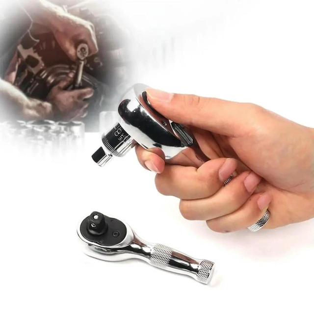 Alt view image 4 of 4 - AJMRTC 72Tooth Ratchet Wrench, 1/4 Inch Drive Short Handle Compact Ratchet Spanner, Quick Release Reversible Hand Tool for Mechanical Repair, Automotive Maintenance and Tight Loosen Fastener Work
