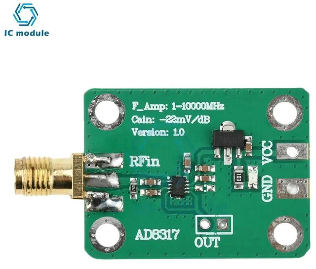 Alt view image 3 of 3 - AJMRTC AD8317 RF Log Detector Power Meter Module, 1MHz10000MHz High Frequency RF Signal Power Detection Board, DC 715V Input Logarithmic Detector for Radio Frequency Test Project