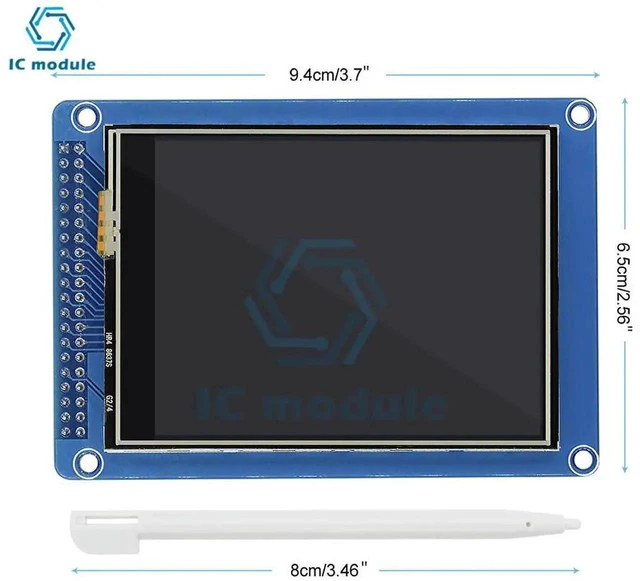 Alt view image 2 of 3 - AJMRTC 3.2 Inch TFT LCD Display Module with Touch Screen, 320x240 Resolution ILI9341 Controller Panel, 3.3V5V Working Voltage for Arduino, MCU DIY Embedded Electronic Development Projects