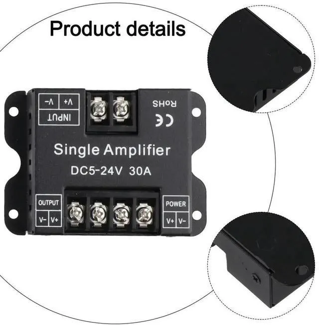 Alt view image 3 of 3 - AJMRTC Large LED Strip Controller, Common Anode Lighting Control Module, Compact 6.5×6.0×2cm Circuit Board, EasyInstallation LED Driver Board for DIY LED Strip Lighting Modification Projects