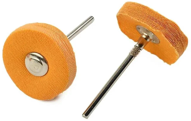 Alt view image 2 of 3 - AJMRTC 10Pcs Buffing Polishing Wheel Set, Yellow Wool & Cotton Cloth Polishing Discs with Shank, Electrical Grinding Tool Replacement Parts for Metal Surface Polishing Rust Removal and Detail Finishin