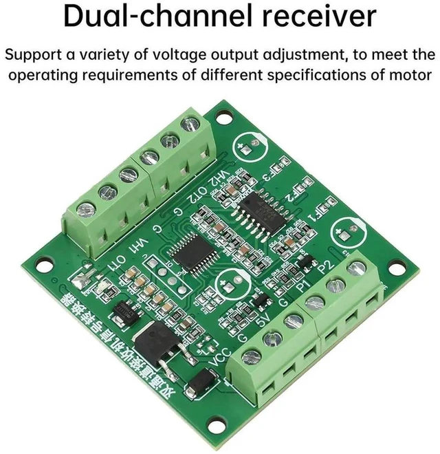 Alt view image 2 of 3 - AJMRTC DualChannel PWM to Voltage Signal Converter Receiver Module, 724V Power Supply Servo Signal Conversion Board for RC Crawler Motor Controller, RC Model Electronic Modification DIY Kit