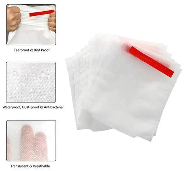 Alt view image 3 of 3 - AJMRTC 50Pcs Reusable NonWoven Fabric Grape Fruit Protection Bags, Breathable Fruit Cover Sleeves for Grapes and Oranges, Protective Garden Bags Shield Fruits Against Birds, Insects and Outdoor Envir