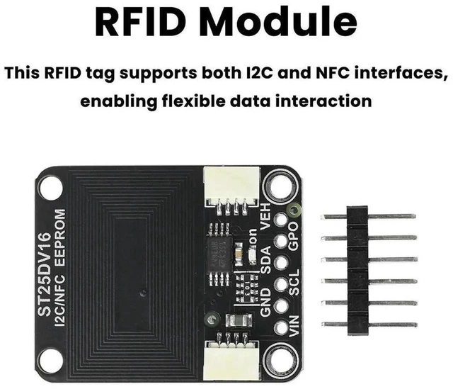Alt view image 3 of 3 - AJMRTC ST25DV16K I2C RFID Dynamic Tag RF Module, STEMMA QT Qwiic NFC Dynamic Tag Board, 16Kbit Memory Contactless RF Sensor for Arduino Raspberry Pi Microcontroller Projects