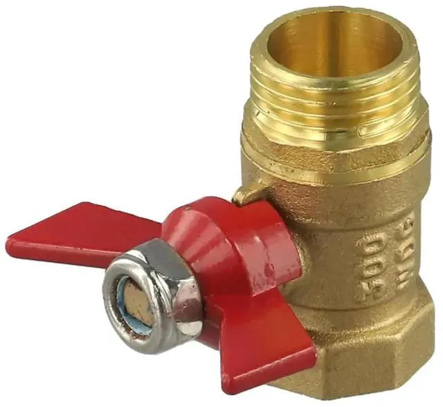 Alt view image 2 of 3 - AJMRTC Brass Garden Hose ShutOff Valve, High Volume Water Flow Easy Lever Handle Shutoff Connector, HeavyDuty Brass Garden Hose Quick Water Control Fitting for Outdoor Lawn Irrigation Water Supply