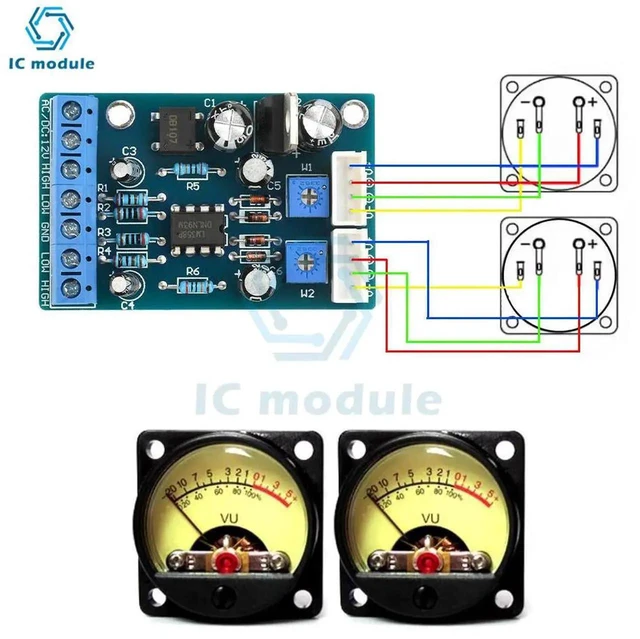 Alt view image 3 of 3 - AJMRTC TA7318P VU Meter Driver PCB Board, AC/DC 1215V Stereo DB Audio Level Meter Driver Module for Tube Amplifier Preamplifier FrontEnd HiFi Audio DIY Electronic Kit Part