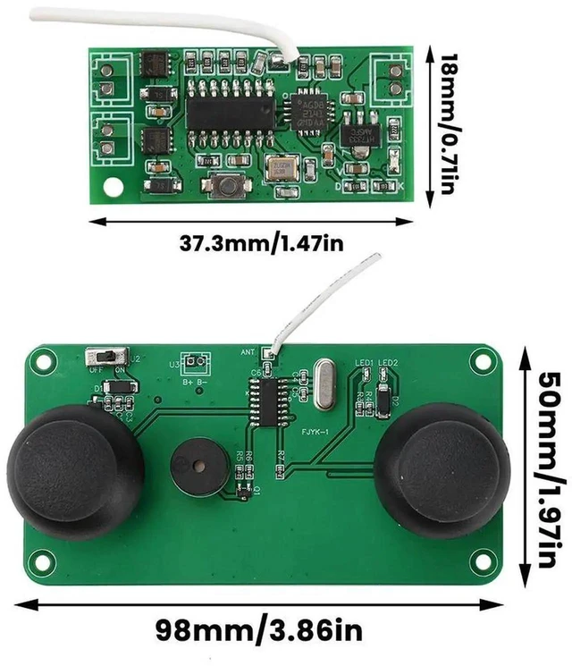 Alt view image 2 of 3 - AJMRTC 2.4G RC Airplane Differential Control Flight Controller, Gyroscope DualMotor Driver Board, 100M Remote Receiver Module for DIY Glider RadioControlled Aircraft Build Projects
