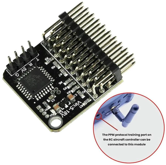 Alt view image 2 of 3 - AJMRTC 8Channel Signal Converter Module, Auto Protocol Conversion Between CRSF PWM SBUS PPM, MultiProtocol Signal Translator for FPV Drone RC Receiver Flight Controller DIY Projects